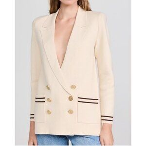 L'Agence Eileen Knit Double Breasted Boyfriend Blazer; Academia, Preppy, Varsity
